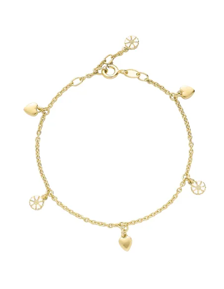 LUND COPENHAGEN | Marguerit armbånd med 3x5mm + 3 hjerter