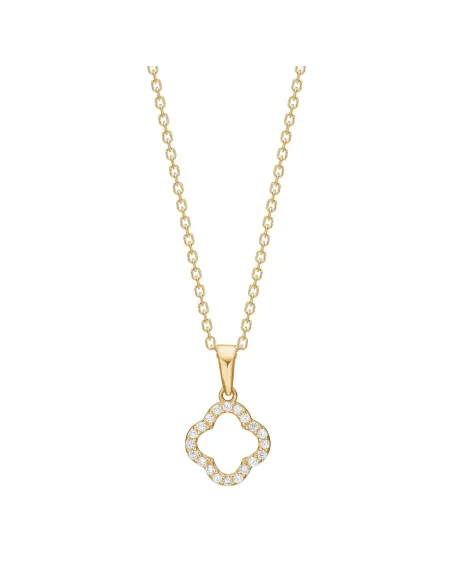 SIERSBØL | 8kt. guldvedhæng m/cz inkl. forg. sølvkæde