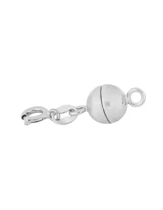 Siersbøl | Rhod. Sølv magnet perlelås 8mm m. fjederring