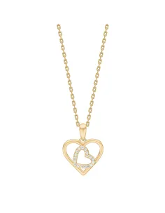 JOANLINOR | Forg. sølvvedhæng hjerte m/cz inkl. kæde - RiveraNor