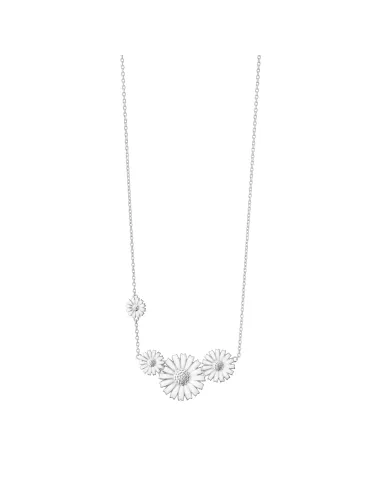 GEORG JENSEN | Daisy Halskæde, 4 margeritter hvid emalje