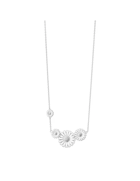 GEORG JENSEN | Daisy Halskæde, 4 margeritter hvid emalje GEORG JENSEN | Daisy Halskæde, 4 margeritter hvid emalje