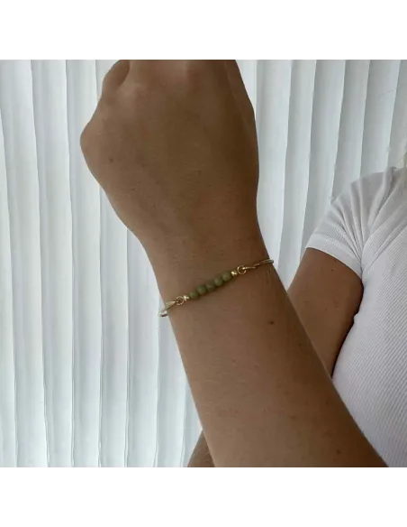 HEIRING | Green Alashan Agate top for Multi - Goldplated HEIRING | Green Alashan Agate top for Multi - Goldplated