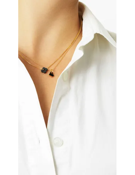 Scherning | SIGN halskæde, heart, 45 cm · BLACK/GOLD