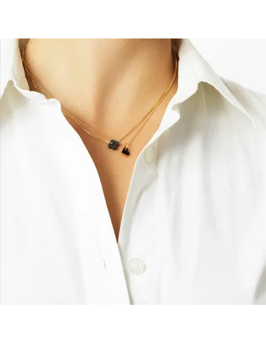 Scherning | SIGN halskæde, heart, 45 cm · BLACK/GOLD