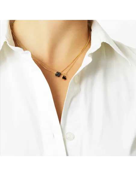 Scherning | SIGN halskæde, heart, 45 cm · BLACK/GOLD