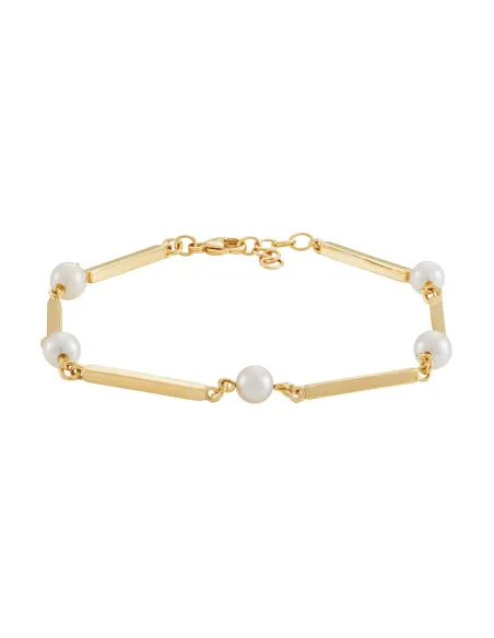 SIERSBØL | SIERSBØL 8kt pind & perle armbånd 18+2 polis