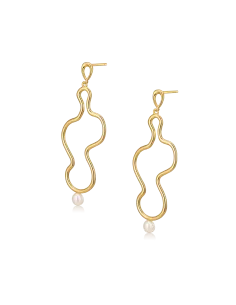 Alura | Ocean Earstud 24 sølv forgyldt