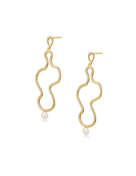 Alura | Ocean Earstud 24 sølv forgyldt