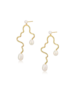 Alura | Ocean Earstud 23 sølv forgyldt