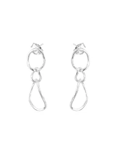 SUSANNE FRIIS BJØRNER | Øreringe sølv, 3 blanke tvistede led i forskellige størrelser