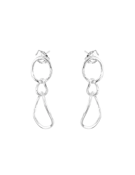 SUSANNE FRIIS BJØRNER | Øreringe sølv, 3 blanke tvistede led i forskellige størrelser