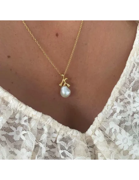 HEIRING | Florea vedhæng med perle forgyldt HEIRING | Florea vedhæng med perle forgyldt