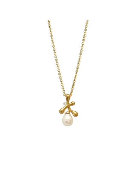 HEIRING | Florea vedhæng med perle og diamant forgyldt HEIRING | Florea vedhæng med perle og diamant forgyldt