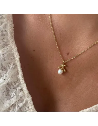 HEIRING | Florea vedhæng med perle og diamant forgyldt