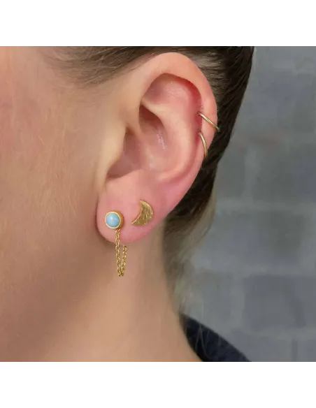 HEIRING | Moon mini ørestik forgyldt