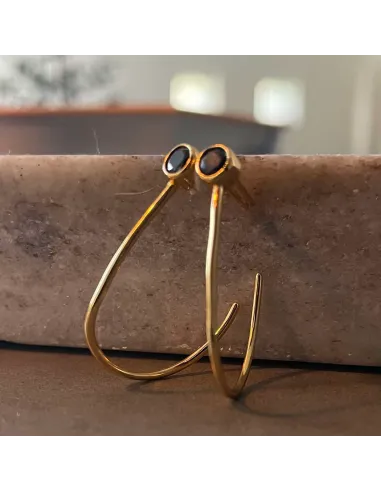 NXT.H BY HEIRING | ØRERINGE MED SORTE ZIRKONIA FORGYLD