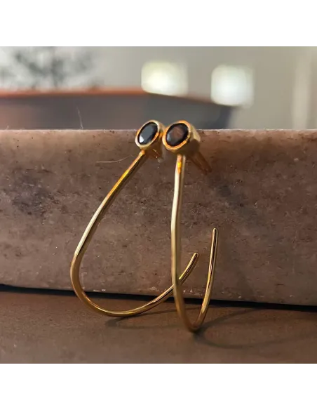 NXT.H BY HEIRING | ØRERINGE MED SORTE ZIRKONIA FORGYLD