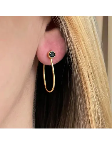 NXT.H BY HEIRING | ØRERINGE MED SORTE ZIRKONIA FORGYLD