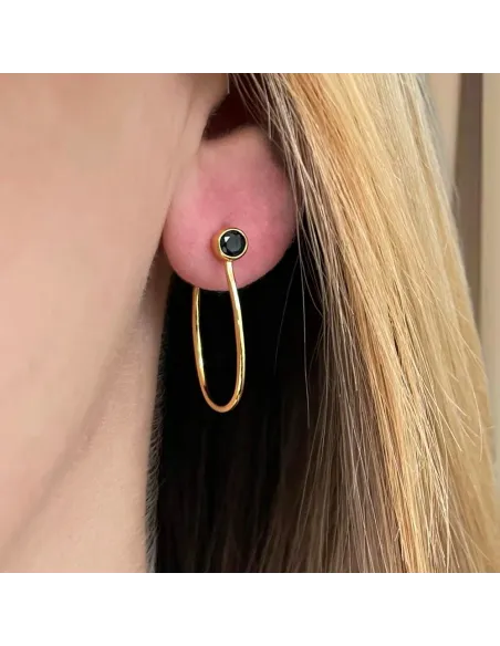 NXT.H BY HEIRING | ØRERINGE MED SORTE ZIRKONIA FORGYLD