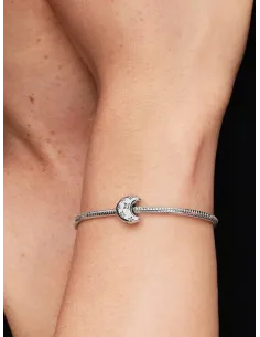 Pandora Julemagi Muranoglas Charm i rød med gylden folie og julemotiver 2