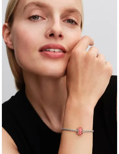 Pandora Julemagi Muranoglas Charm i rød med gylden folie og julemotiver