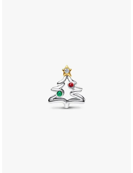 Pandora Julemagi Muranoglas Charm i rød med gylden folie og julemotiver