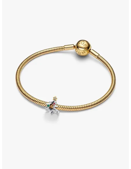 Pandora Julemagi Muranoglas Charm i rød med gylden folie og julemotiver