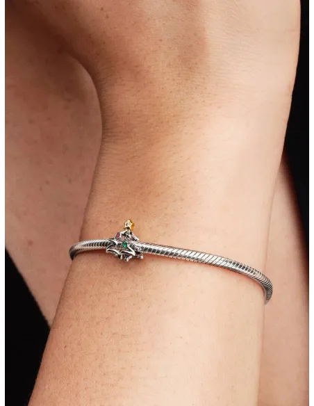 Pandora Julemagi Muranoglas Charm i rød med gylden folie og julemotiver