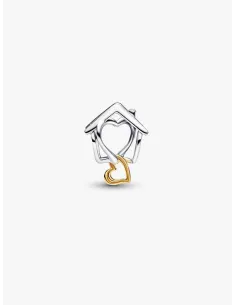 Pandora Julemagi Muranoglas Charm i rød med gylden folie og julemotiver 2