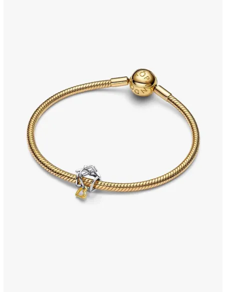 Pandora Julemagi Muranoglas Charm i rød med gylden folie og julemotiver