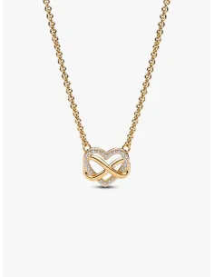 Funklende Firkantet Blå Halo Halskæde med Vedhæng – med blå krystal og pavé