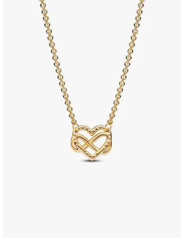 Funklende Firkantet Blå Halo Halskæde med Vedhæng – med blå krystal og pavé