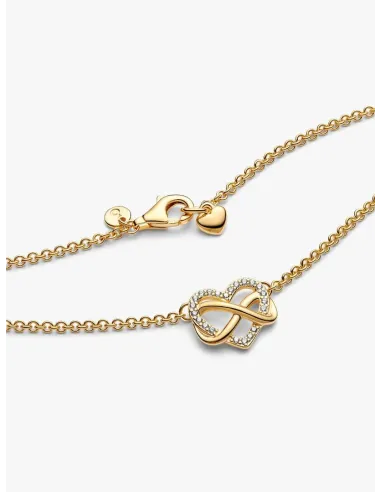 Funklende Firkantet Blå Halo Halskæde med Vedhæng – med blå krystal og pavé