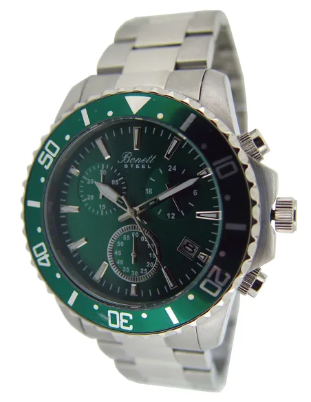 BONETT | herreur, stål med lænke 10ATM chronograph Ø44mm