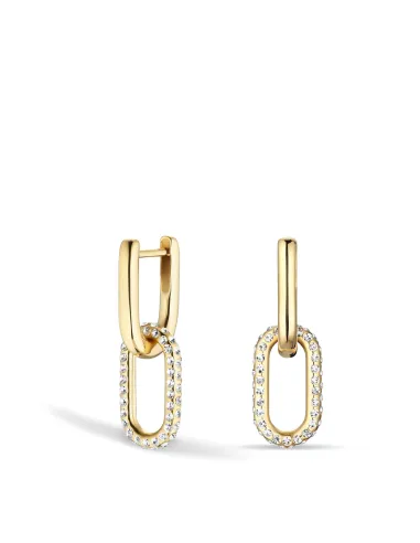 Arctic Symphony Øreringe – Poleret guld, rustfrit stål med krystalglas