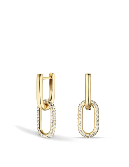 Arctic Symphony Øreringe – Poleret guld, rustfrit stål med krystalglas