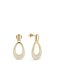 Arctic Symphony Øreringe – Poleret guld, rustfrit stål med krystalglas