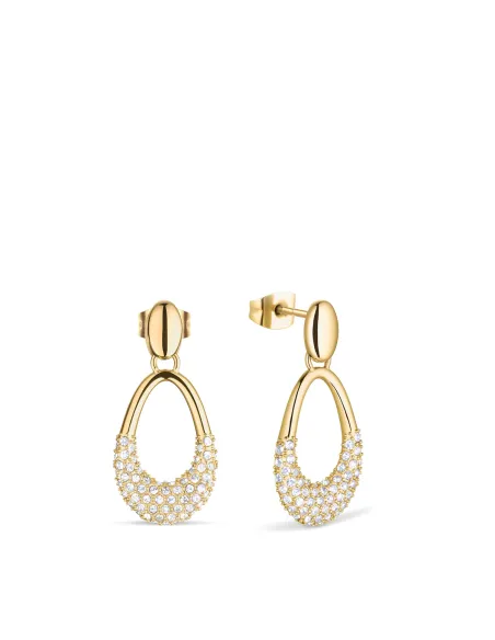 Arctic Symphony Øreringe – Poleret guld, rustfrit stål med krystalglas