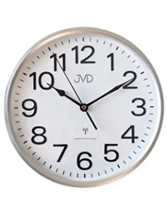 JVD | RADIOSTYRET VÆGUR SØLV/HVID Ø 25,5 CM