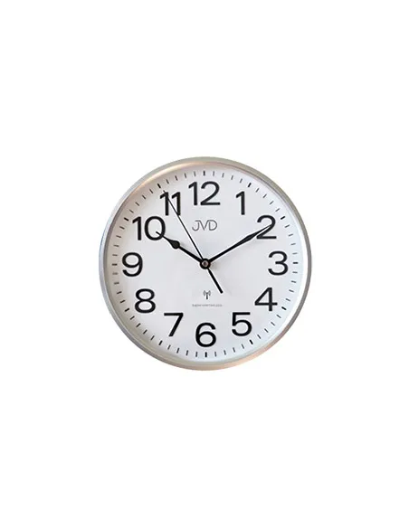 JVD | RADIOSTYRET VÆGUR SØLV/HVID Ø 25,5 CM