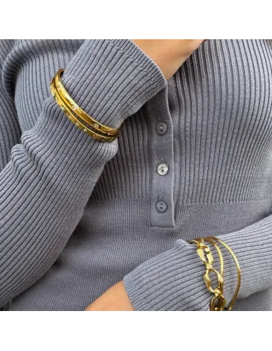 BAY BY AQUA DULCE | SQUARE STONE BANGLE