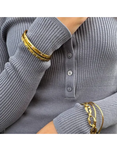 BAY BY AQUA DULCE | SQUARE STONE BANGLE