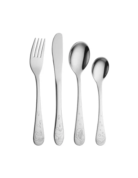 NOA KIDS | Rustfrit stål bestik m. hval inkl. bamse