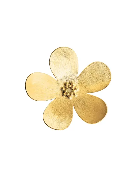 SUSANNE FRIIS BJØRNER | Broche, forgyldt sølv, blomst med forgyldt midte cirka 4,7 cm