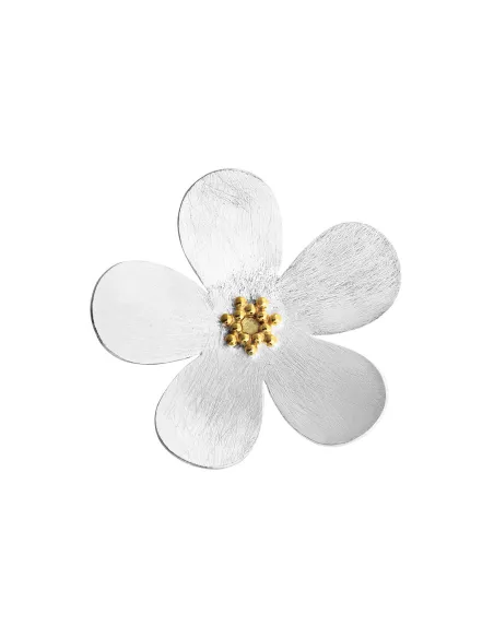 SUSANNE FRIIS BJØRNER | Broche, sølv, blomst med forgyldt midte