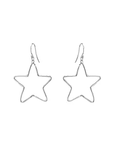 SUSANNE FRIIS BJØRNER | Ørering (bøjle), sølv, 30 mm åben søstjerne i hamret overflade