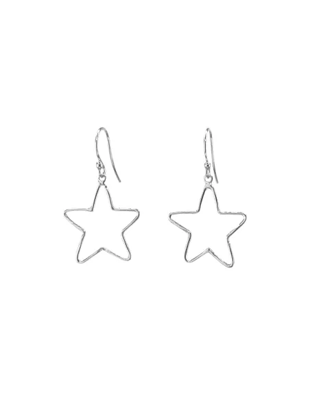 SUSANNE FRIIS BJØRNER | Ørering (bøjle), sølv, 20 mm åben søstjerne i hamret overflade