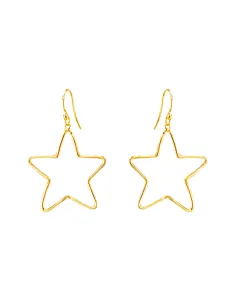 SUSANNE FRIIS BJØRNER | Ørering (bøjle), forgyldt sølv, 30 mm åben søstjerne i hamret overflade