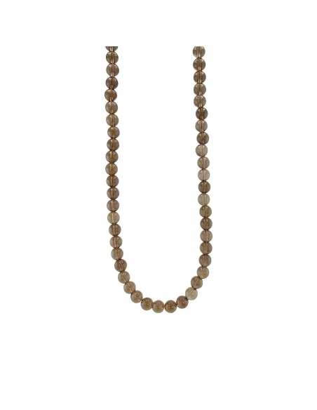 Susanne Friis Bjørner | Halskæde 40-45 cm, forgyldt sølv, 8 mm blanke kugler, røgkvarts